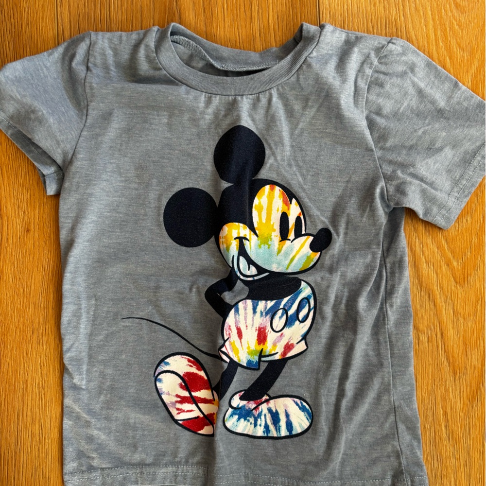 Gray T-Shirt with Colorful Cartoon Graphic